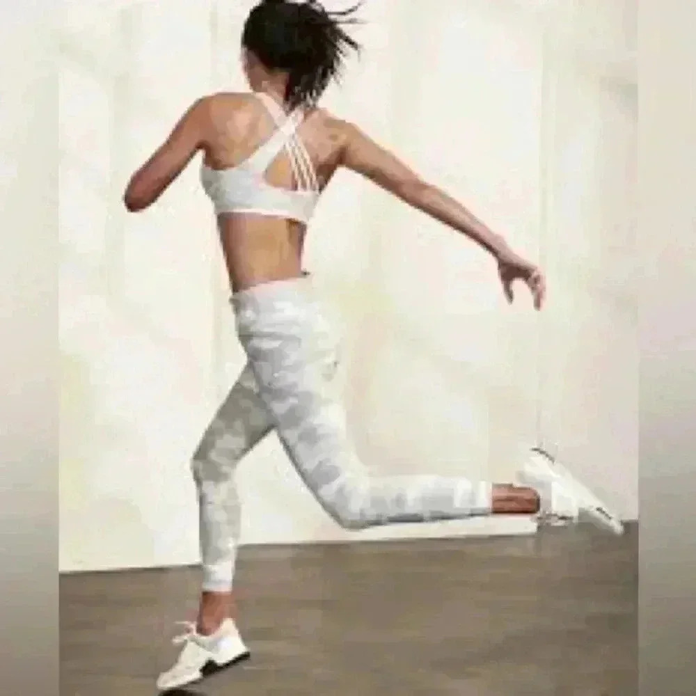 Athleta Camo Contender 7/8 Leggings Light Gray High Waist Size XXS